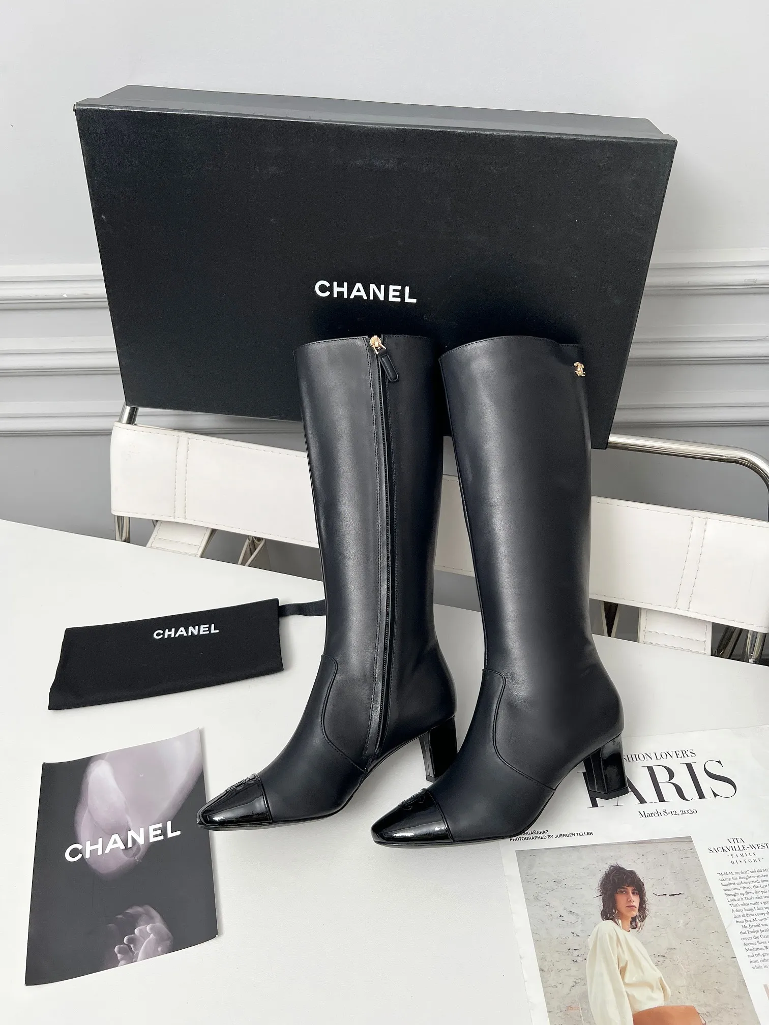 👟👟Ex-factory price 700👟👟 Genuine leather sole +30 Chanel/Chanel double C high-heeled fashion boots, fabric: Xiaoxiang special cowhide:, lining: sheepskin; color: black, white; apricot; code number: 5-40 (customized 41, non-refundable), 16-inch high boots